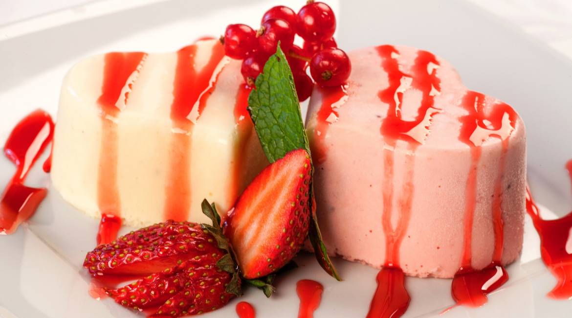 Panna Cotta with Chianti reduction and balsamic vinegar